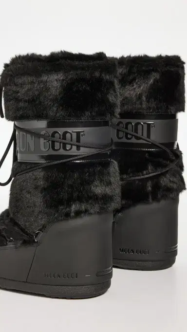 Moon Boot Icon Faux Fur Boots Black | Thumbnail 4