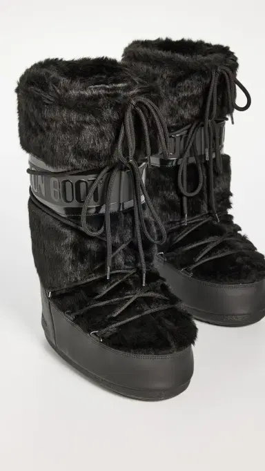 Moon Boot Icon Faux Fur Boots Black | Thumbnail 5