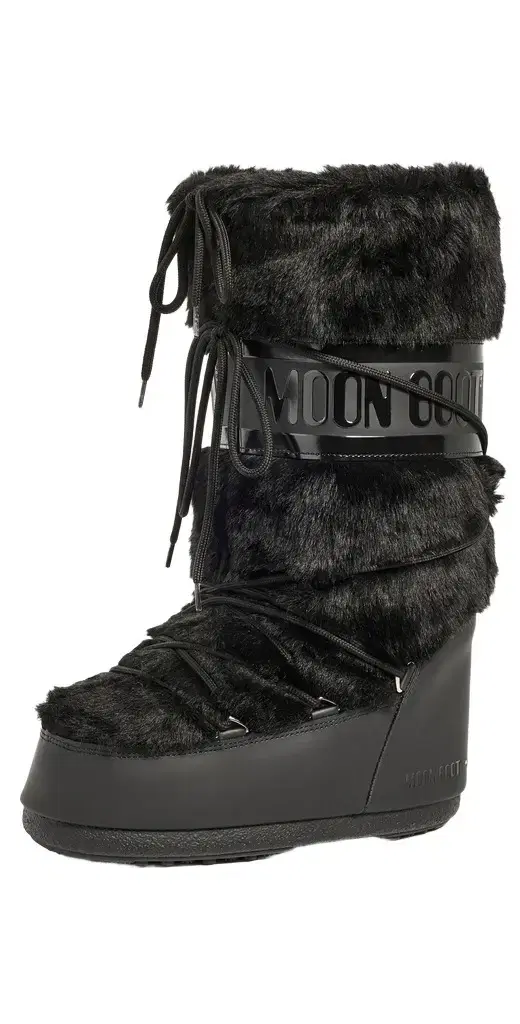Moon Boot Icon Faux Fur Boots Black