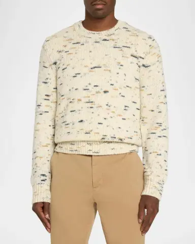 Vince Men's Wool Super Space Dye Crewneck Sweater | Thumbnail 4 Vince Men's Wool Super Space Dye Crewneck Sweater | Thumbnail 4