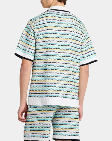 Casablanca Tuck-Stitch Cotton Knit Short-Sleeve Shirt | Thumbnail 3 Casablanca Tuck-Stitch Cotton Knit Short-Sleeve Shirt | Thumbnail 3