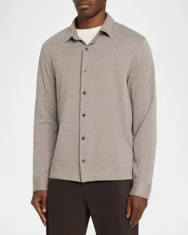 Vince Men's Micro-Herringbone Button-Down Shirt | Thumbnail 4 Vince Men's Micro-Herringbone Button-Down Shirt | Thumbnail 4