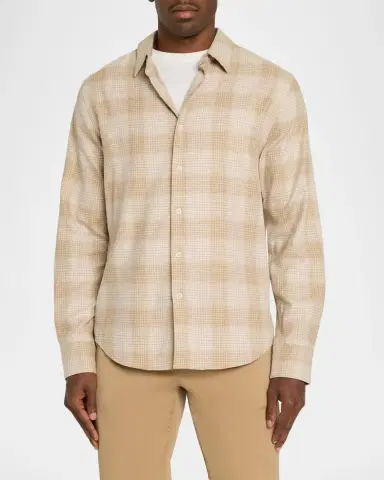 Vince Men's Ballow Cotton Plaid Button-Down Shirt | Thumbnail 4
