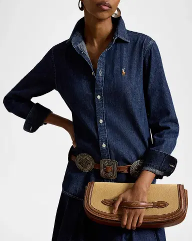Polo Ralph Lauren Bellport Suede Long-Flap Clutch Bag | Thumbnail 2