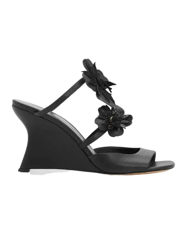 Zimmermann 85mm Belara Leather Wedge Sandals