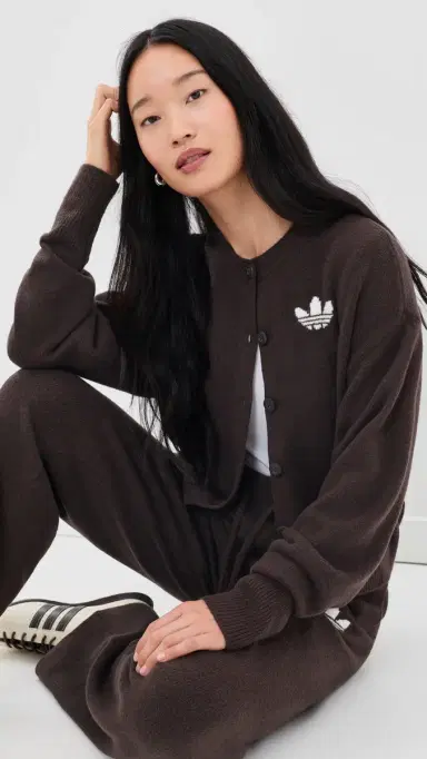 Adidas Essential Knit Cardigan Aurora Coffee | Thumbnail 3 Adidas Essential Knit Cardigan Aurora Coffee | Thumbnail 3