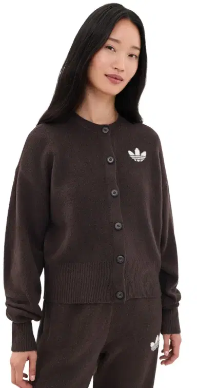 Adidas Essential Knit Cardigan Aurora Coffee | Thumbnail 1 Adidas Essential Knit Cardigan Aurora Coffee | Thumbnail 1