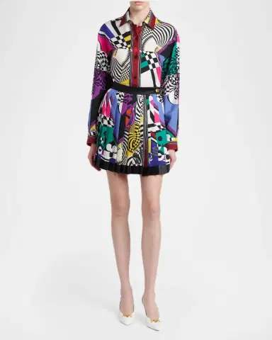 Versace Printed Silk Twill Shirt | Thumbnail 2