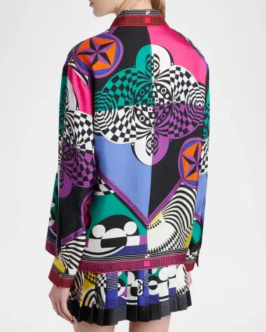 Versace Printed Silk Twill Shirt | Thumbnail 3