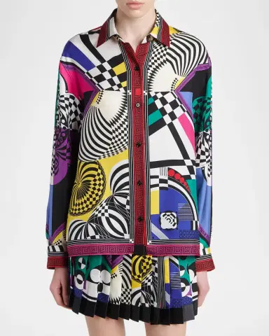 Versace Printed Silk Twill Shirt | Thumbnail 4