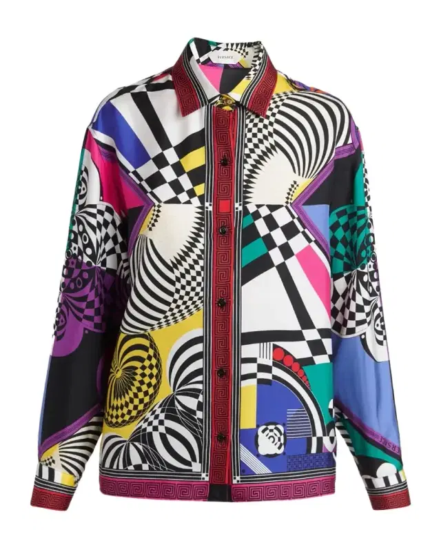 Versace Printed Silk Twill Shirt