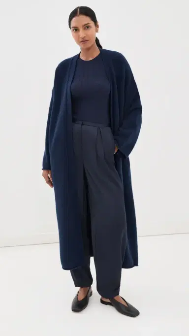 Sablyn Toma Slouchy Duster Cashmere Cardigan Midnight Navy | Thumbnail 2