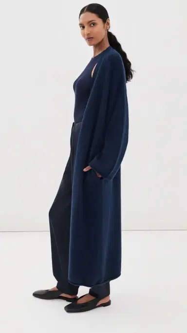 Sablyn Toma Slouchy Duster Cashmere Cardigan Midnight Navy | Thumbnail 4
