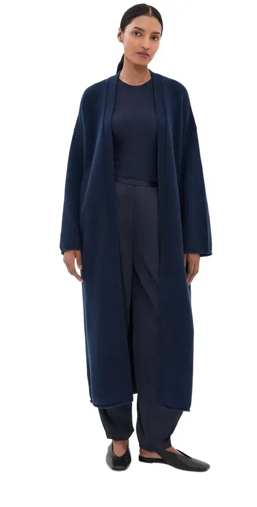 Sablyn Toma Slouchy Duster Cashmere Cardigan Midnight Navy