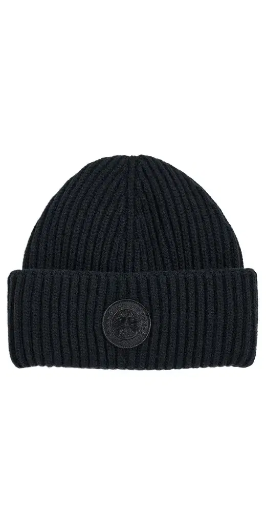 Canada Goose Cashmere Blend Double Fold Beanie Black One Size