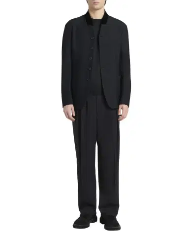 Giorgio Armani Men's Rice Stitch Stand-Collar Blazer | Thumbnail 4