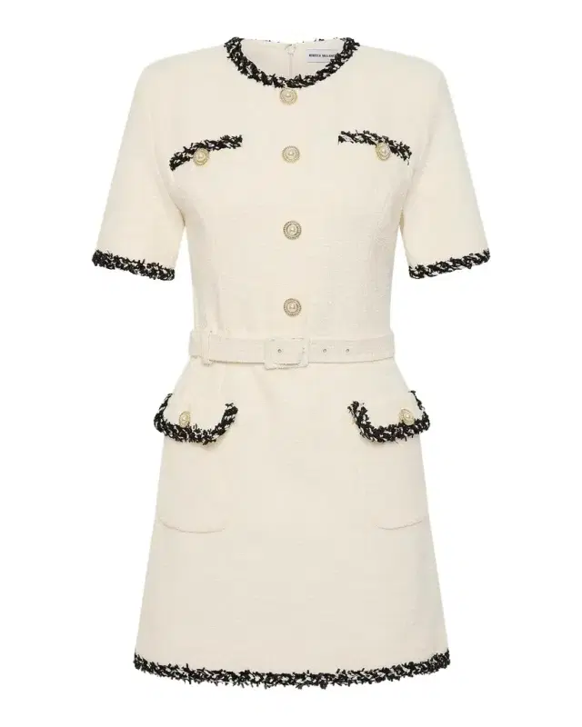 Rebecca Vallance Jacquie Contrast-Trim Tweed Mini Dress