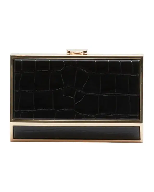 Simkhai Maddox Croc-Embossed Leather Clutch Bag