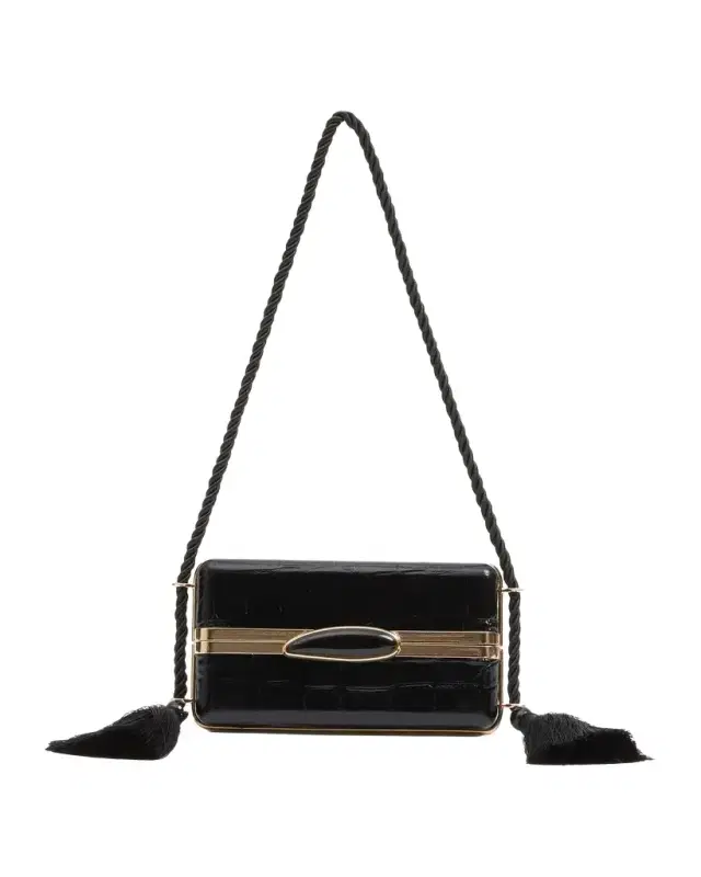 Simkhai Roma Croc-Embossed Leather Shoulder Bag