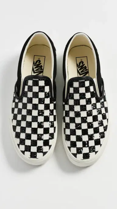 Vans Classic Slip On Sneakers Beaded Checkerboard M 7/ W 8.5 | Thumbnail 5