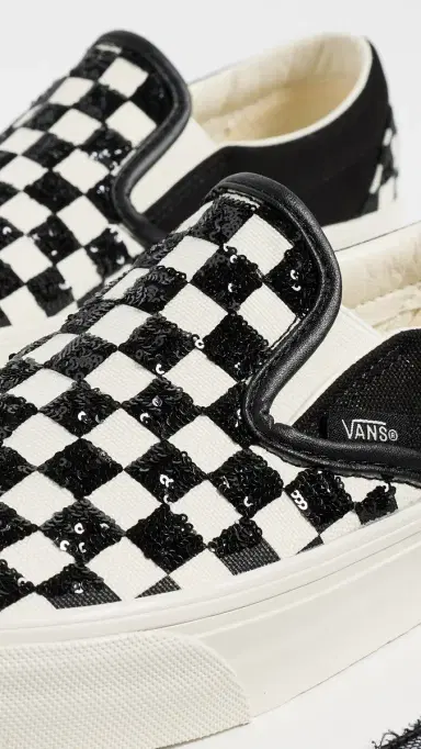 Vans Classic Slip On Sneakers Beaded Checkerboard M 7/ W 8.5 | Thumbnail 6