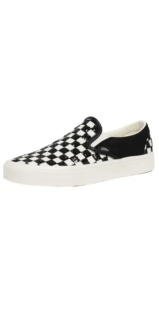 Vans Classic Slip On Sneakers Beaded Checkerboard M 7/ W 8.5