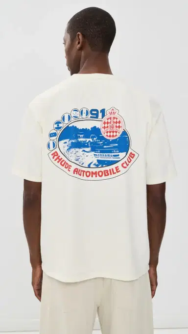 Rhude Automobile Club Tee Vintage White / Red / Blue | Thumbnail 3
