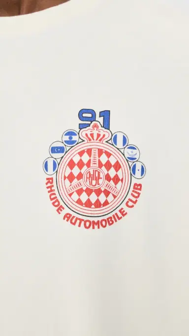 Rhude Automobile Club Tee Vintage White / Red / Blue | Thumbnail 6