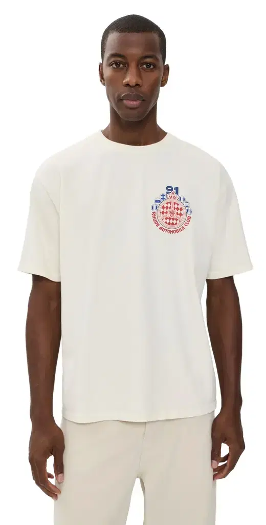 Rhude Automobile Club Tee Vintage White / Red / Blue