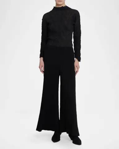 Issey Miyake Hatching Pleated Wide-Leg Pants | Thumbnail 2 Issey Miyake Hatching Pleated Wide-Leg Pants | Thumbnail 2