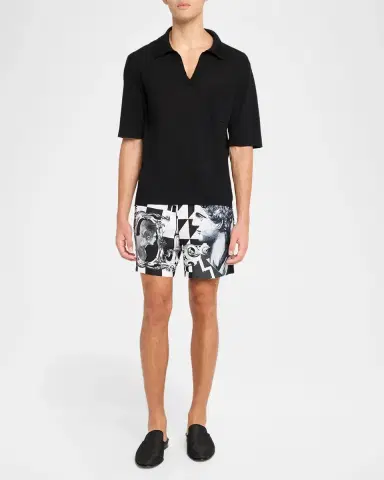 Versace Medusa Collage Silk Twill Shorts | Thumbnail 2