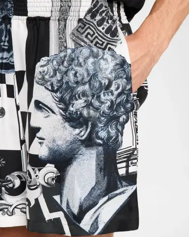 Versace Medusa Collage Silk Twill Shorts | Thumbnail 5