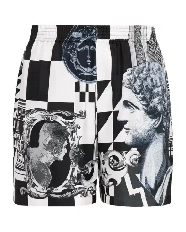 Versace Medusa Collage Silk Twill Shorts | Thumbnail 1