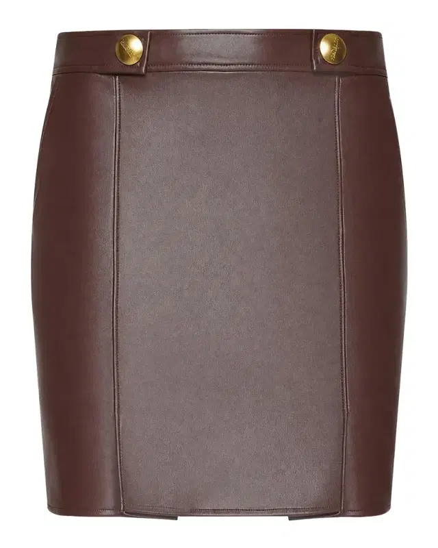 L'Agence Nolina Faux-Leather Sheath Mini Skirt