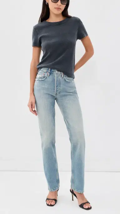 RE/DONE Stove Pipe Jeans Worn Blue | Thumbnail 5