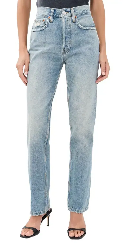 RE/DONE Stove Pipe Jeans Worn Blue