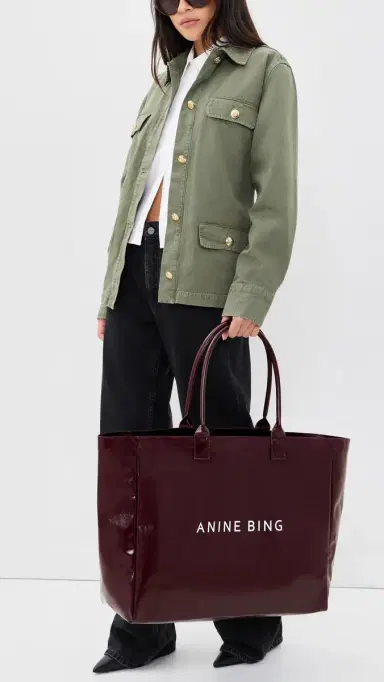 Anine Bing Leo Coated Canvas Tote Bag | Thumbnail 3
