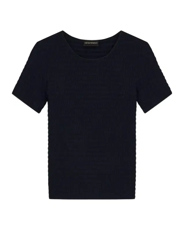 Emporio Armani Slim-Fit Textured Jacquard Jersey Top