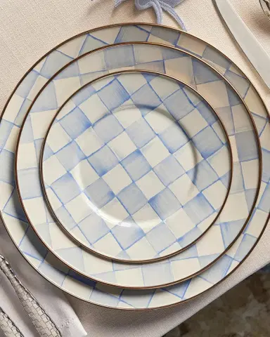 MacKenzie-Childs Sky Check Enamel Salad Plate | Thumbnail 4