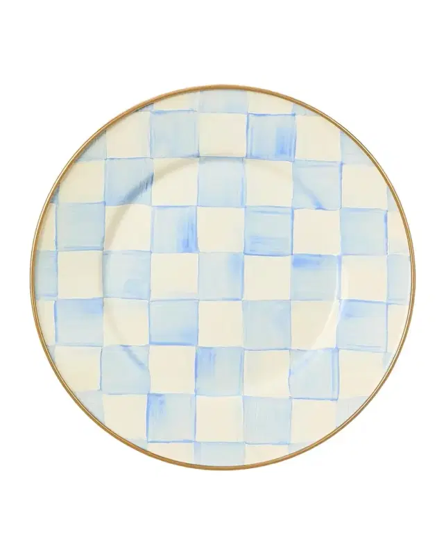 MacKenzie-Childs Sky Check Enamel Salad Plate