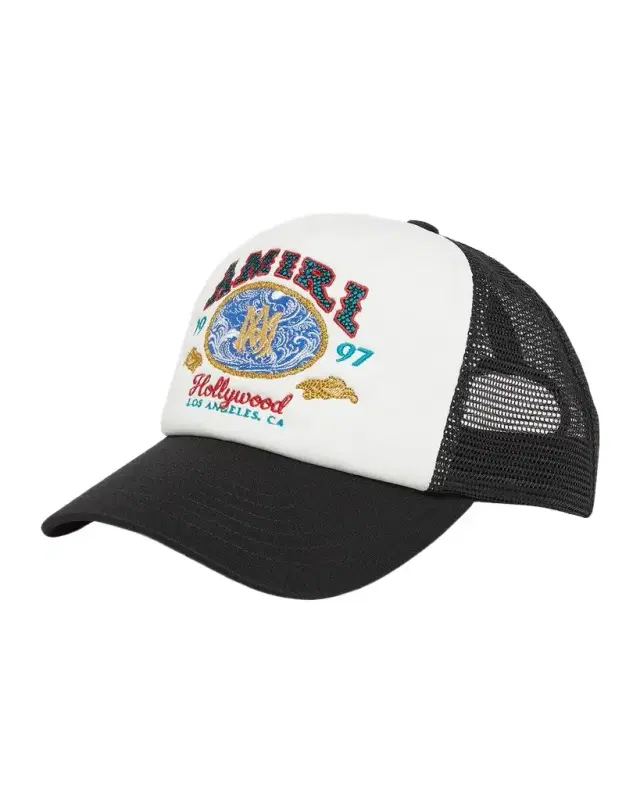 AMIRI Men's Wave Foam Embroidered Logo Trucker Hat