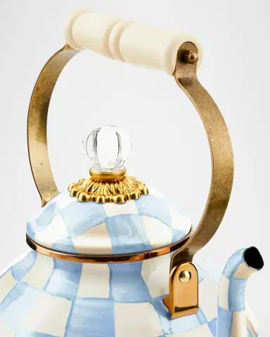 MacKenzie-Childs Sky Check 3-Quart Hand-Painted Enamel Teapot | Thumbnail 3 MacKenzie-Childs Sky Check 3-Quart Hand-Painted Enamel Teapot | Thumbnail 3