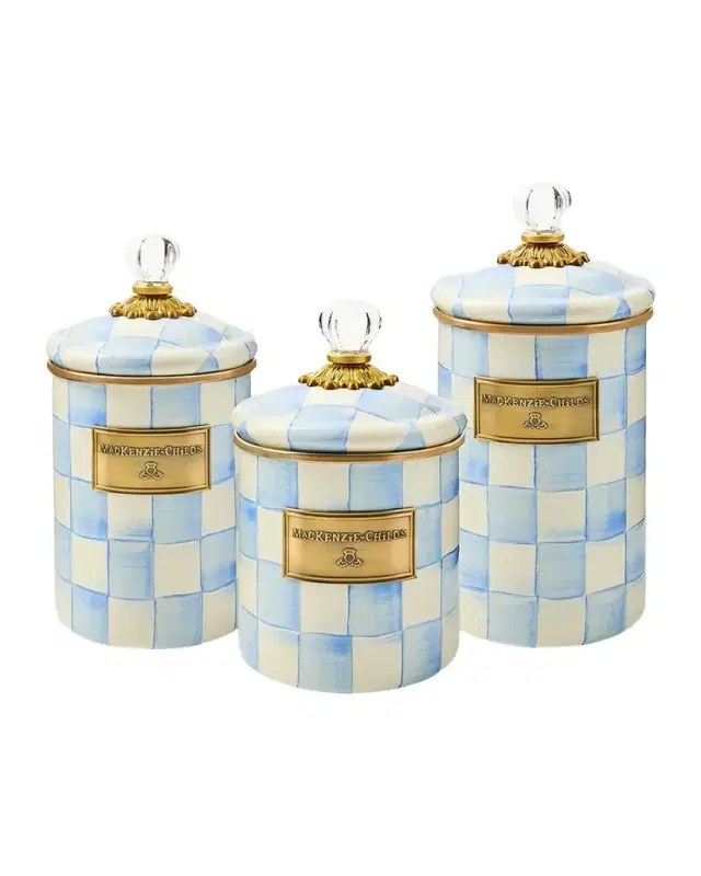 MacKenzie-Childs Check Enamel Storage Container