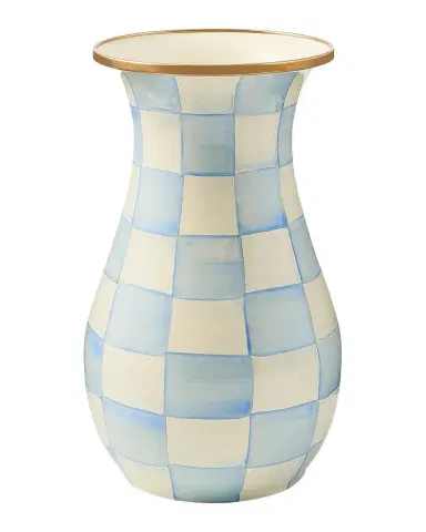 MacKenzie-Childs Sky Check Hand-Painted Enamel Vase | Thumbnail 1