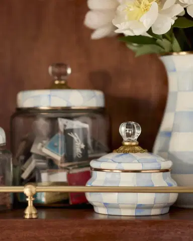 MacKenzie-Childs Check Hand-Painted Glass & Brass Squash | Thumbnail 3