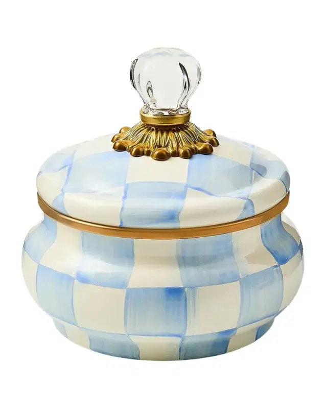 MacKenzie-Childs Check Hand-Painted Glass & Brass Squash