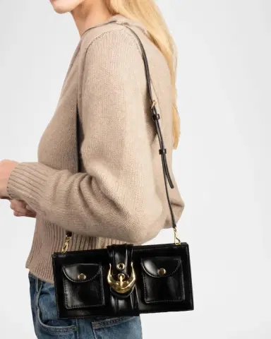 ALEXIS BITTAR Buckle Leather Clutch Bag | Thumbnail 5