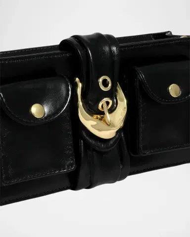 ALEXIS BITTAR Buckle Leather Clutch Bag | Thumbnail 6
