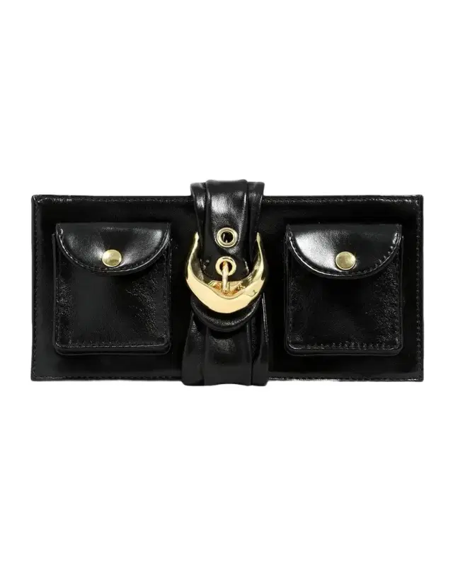 ALEXIS BITTAR Buckle Leather Clutch Bag