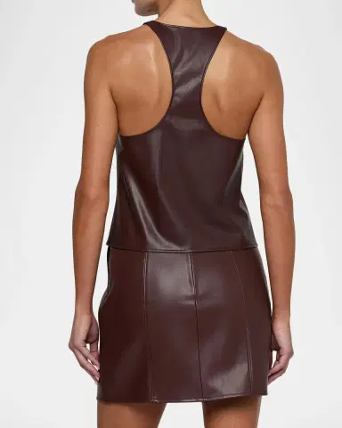 L'Agence Tullia Faux-Leather Tank | Thumbnail 3